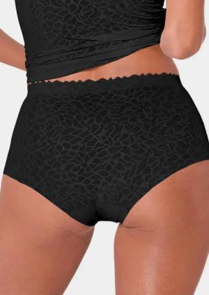 Taillenslip aus Jacquardspitze - schwarz - Gr. S von Goldner Fashion
