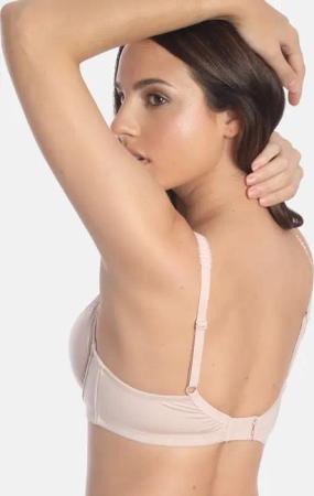 Eleganter Bügel-BH mit Spitze - beige - Gr. 95 E von Goldner Fashion