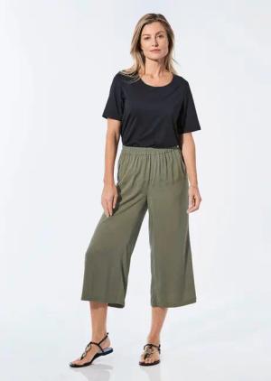 Culotte VERA aus reiner Viskose - khaki - Gr. 205 von Goldner Fashion