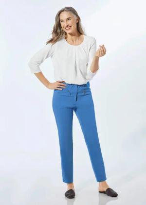Bengalinhose LOUISA mit Reißverschlusstaschen - blau - Gr. 38 von Goldner Fashion