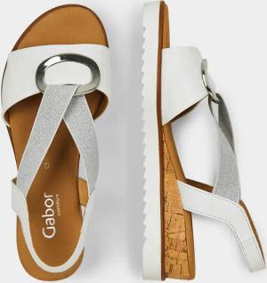 Sandalen mit Schmuckelement und Elastikbändern - weiß - Gr. 41,5 von Goldner Fashion