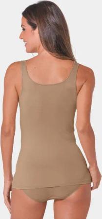 Glattes Achselhemd mit Satinrand - camel - Gr. 48 von Goldner Fashion