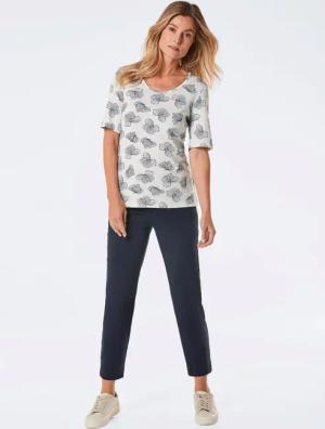 Druckshirt - weiß / gemustert - Gr. 48 von Goldner Fashion