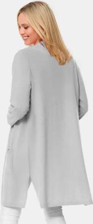 Modische Kaschmir-Longstrickjacke - grau / melange - Gr. 23 von Goldner Fashion
