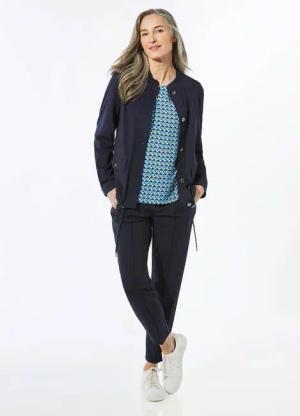 Blouson mit Stehkragen - marine - Gr. 19 von Goldner Fashion