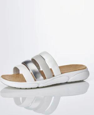 Pantoletten - grau / bunt - Gr. 37 von Goldner Fashion