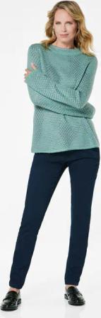 Pullover in Reiskorn-Effekt - mint / gemustert - Gr. 42 von Goldner Fashion