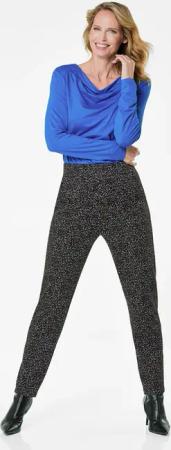 Hose LOUISA mit Jacquard-Muster - marine / gemustert - Gr. 195 von Goldner Fashion