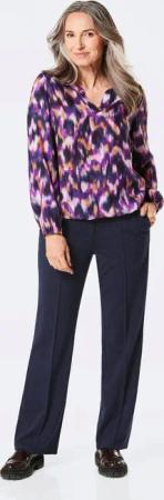 Jerseyhose VERA mit Biesen - marine - Gr. 26 von Goldner Fashion