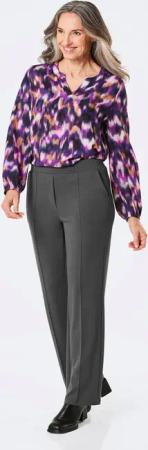Jerseyhose VERA mit Biesen - grau / melange - Gr. 245 von Goldner Fashion