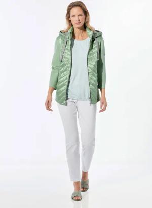Jacke mit Stehkragen - salbei - Gr. 22 von Goldner Fashion