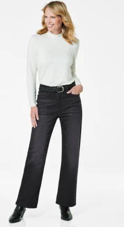 Weite Jeans VERA aus Stretch-Denim - schwarz - Gr. 54 von Goldner Fashion
