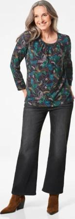 Druckshirt mit kaschierendem Effekt - bunt / gemustert - Gr. 21 von Goldner Fashion