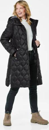 Steppmantel mit Kapuze - schwarz - Gr. 40 von Goldner Fashion