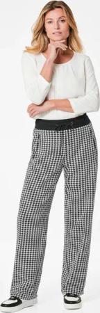 Joggpants VERA mit Hahnentritt-Muster - schwarz / gemustert - Gr. 46 von Goldner Fashion