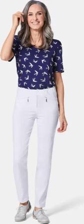 Bengalinhose LOUISA mit Reißverschlusstaschen - weiß - Gr. 38 von Goldner Fashion