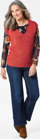 Pullunder mit V-Ausschnitt - rot - Gr. 40 von Goldner Fashion