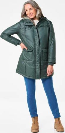Sportiver Anorak mit warmer Wattierung - graugrün - Gr. 48 von Goldner Fashion