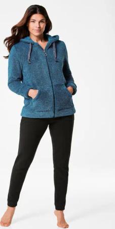 Kuschelige Flausch-Freizeitjacke - petrol - Gr. 42 von Goldner Fashion