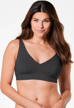 Bügelloser Soft-BH mit Baumwolle - schwarz - Gr. 85 D von Goldner Fashion