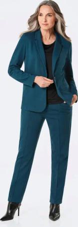 Schlupfbundhose in konischem Schnitt - petrol - Gr. 27 von Goldner Fashion