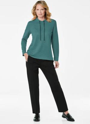 Sweatshirt mit Kordeln - grün - Gr. 52 von Goldner Fashion
