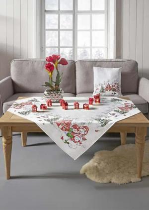 Tischdecke - rot / cremeweiß - Gr. 01 von Goldner Fashion