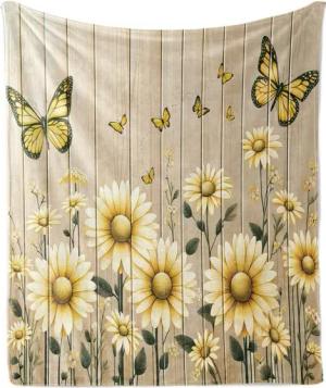 Wohndecke Gemütlicher Plüsch für den Innen- und Außenbereich, Abakuhaus, Rustikal Cottagecore Sonnenblumen