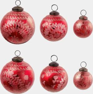 Weihnachtsschmuck 6er-Set - rot - Gr. Einheitsgröße von Goldner Fashion