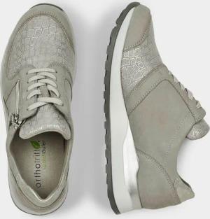 Sneaker im Mix aus Leder und Textil - stein - Gr. 36 von Goldner Fashion