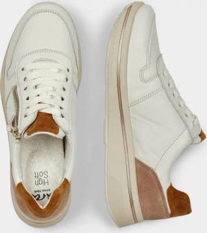 Sneaker mit komfortablem Reißverschluss - cremeweiß / cognac - Gr. 40 von Goldner Fashion