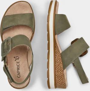 Sandalen mit dekorativer Zierschließe - khaki - Gr. 41 von Goldner Fashion
