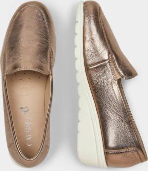 Slipper aus weichem Leder - taupe / metallic - Gr. 42 von Goldner Fashion