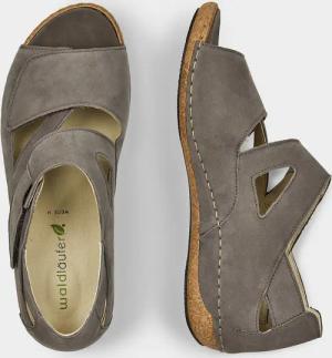 Sandale mit verstellbarem Klettriemen - taupe - Gr. 38 von Goldner Fashion