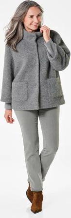 Modische Jacke mit Strickbündchen - grau - Gr. 40 von Goldner Fashion