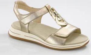 Sandalen mit Schmuckdetail - goldfarben / metallic - Gr. 39 von Goldner Fashion