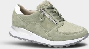 Sneaker im Mix aus Leder und Textil - mint - Gr. 36 von Goldner Fashion