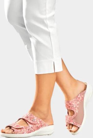 Pantolette mit Stretcheinsatz - rosé / bunt - Gr. 41 von Goldner Fashion