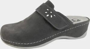Clog aus feinem Leder - anthrazit - Gr. 38 von Goldner Fashion