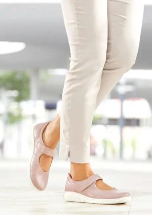 Slipper mit verstellbarem Klettverschluss - rosé - Gr. 42 von Goldner Fashion