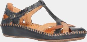 Sandale mit verstellbarem Klettriemen - marine / braun - Gr. 41 von Goldner Fashion
