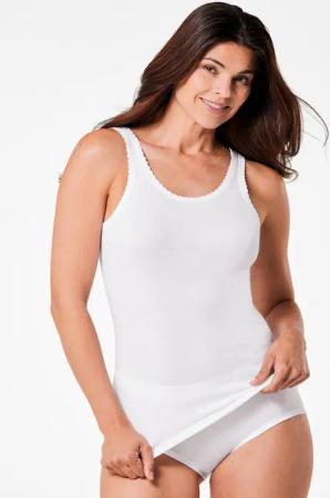 Achselhemd "extra lang" aus Reiner Baumwolle - weiß - Gr. 54 von Goldner Fashion