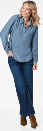 Bluse Denim in Tencel-Qualität - blau - Gr. 23 von Goldner Fashion