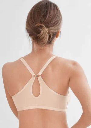 Vorderverschluss-BH gemoldet - beige - Gr. 100 C von Goldner Fashion