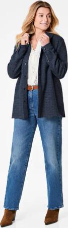Hemdjacke in Boulcéoptik - marine - Gr. 23 von Goldner Fashion