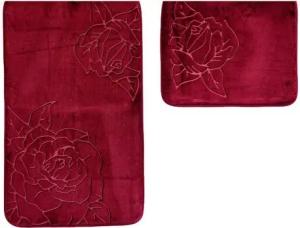 Almina Badematte Premium 2 teiliges Bademattenset aus Polyester Rutschfest Waschbar