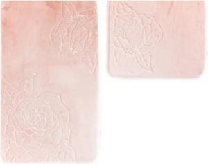 Almina Badematte Premium 2 teiliges Bademattenset aus Polyester Rutschfest Waschbar