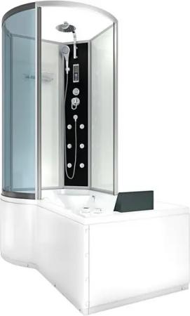 AcquaVapore Grossraumdusche Whirlpool Wanne Duschkabine ws K50-R01-WP-ALL 100x, Sicherheitsglas ESG, inklusive Duschwanne, Digitale Steuerung, Whirlpool Jets, Schnellreinigende Düsen