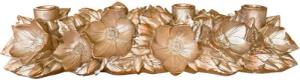 Online-Fuchs Kerzenständer Kerzenhalter für 4 Stabkerzen aus Weihnachtssternen - Adventskranz (Vintage-Look, Gold/Champagner farbig), Dekoration für Weihnachten