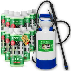 ABACUS Nell Ultra Algenentferner, Grünbelagentferner mit 7L Drucksprüher Grünbelagentferner (Bekannt aus QVC, [13-St. Ergiebiges Konzentrat Selbsttätig mit Langzeitschutz)